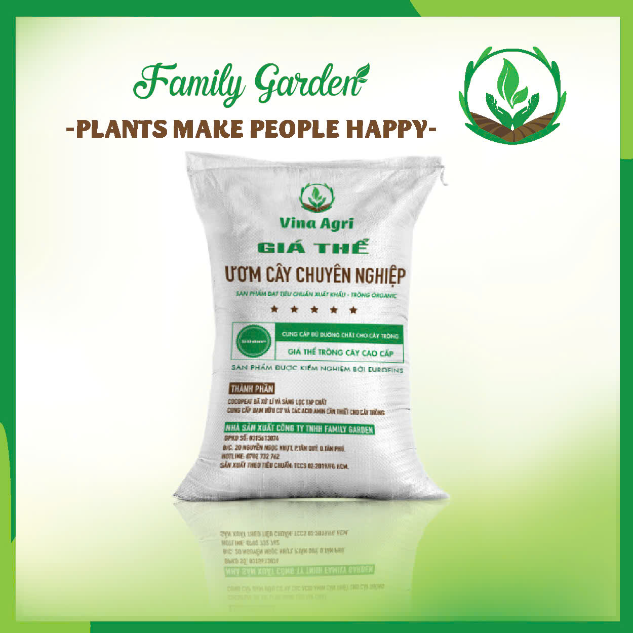 [Family Garden] Giá Thể Ươm Mầm Cao Cấp | Bao 50dm3 Ươm Hạt, Trồng Rau Mầm, Tỷ Lệ Nảy Mầm Cao, Giàu Dinh Dưỡng