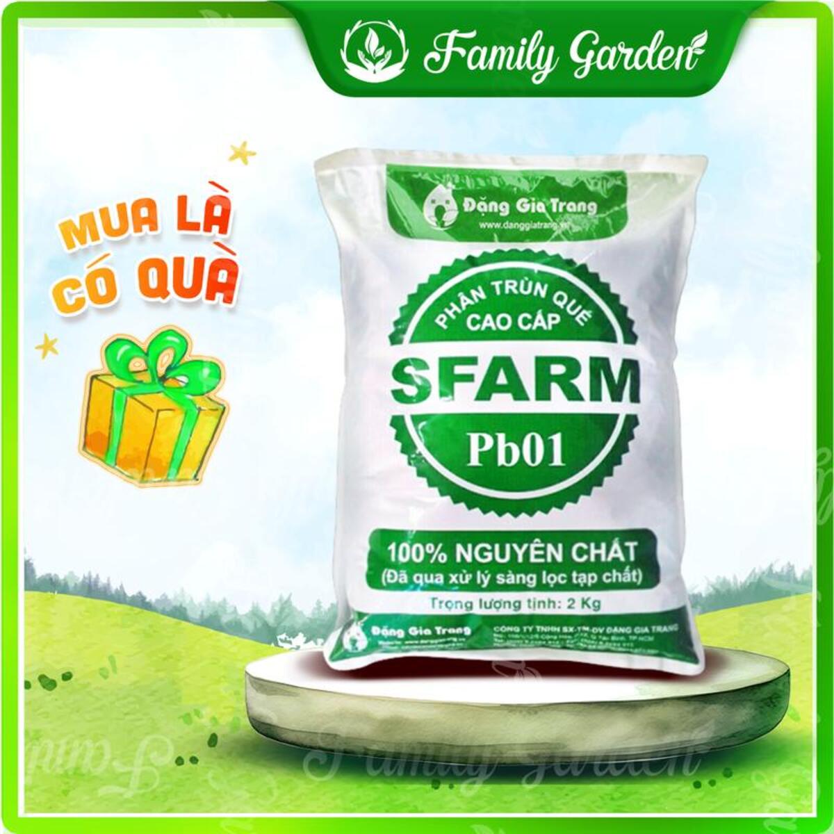 Túi 2kg phân trùn quế SFARM - Độc quyền Family Garden